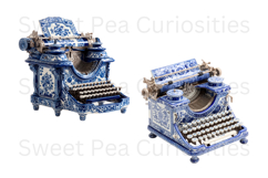 Blue Toile, Ephemera, PNG, Clipart, Junk Journal, flowers Product Image 3