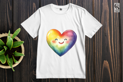 Cute Smiling Rainbow Heart Clipart Sublimation PNG Product Image 2