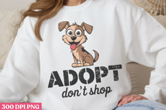 Adopt dont shop PNG, Sarcastic Cartoon Dogs Sublimation PNG Product Image 3