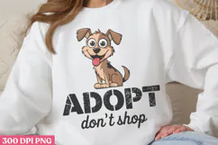 Adopt dont shop PNG, Sarcastic Cartoon Dogs Sublimation PNG Product Image 3