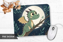 Moonlit Dragon in a Tree Mouse Pad PNG Design Product Image 1