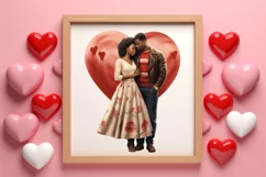 Valentines Day Black Couple Clipart, Black Couple Clipart Product Image 3