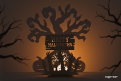 Halloween Shadow Candle Holders Bundle | Laser Cut | SVG Product Image 3