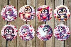 Valentine unicorn &amp; penguin | car coaster &amp; key chain design Product Image 3