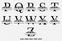 Flowers Monogram Split Alphabet Letters Font SVG Cut Files Product Image 2