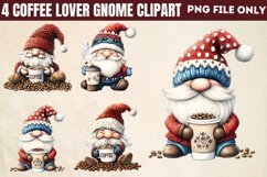 Coffee Lover Gnome Clipart PNG Product Image 1