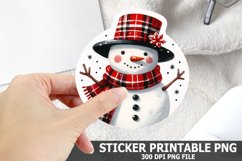 Christmas Snowman Sticker| Christmas Sticker PNG Design Product Image 1
