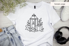 Hand Drawn Fall Candle With Autumn Leaves SVG Product Image 3