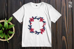 Patriotic Floral Wreath Clipart PNG Product Image 3