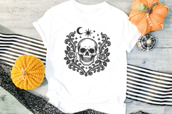 Gothic Halloween Skull Roses Moon SVG | Halloween PNG Product Image 3