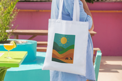 Sunny Hillside Minimal Landscape Pillow Design Product Image 3