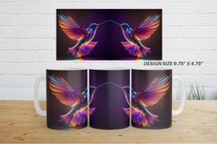 3D Neon Hummingbird Mug wrap| Mug sublimation design Product Image 4