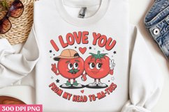 I love you from my head PNG,Retro Valentine PNG Product Image 3