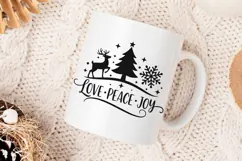 Love Peace Joy Svg, Farmhouse Christmas Svg, Winter Svg. Product Image 4