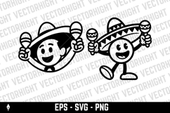 mascot of a smiling person wearing a large sombrero Product Image 3