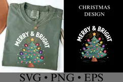 Merry & Bright Svg | Christmas svg | Shirt Svg Product Image 3