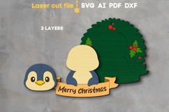 Penguin Christmas Ornament SVG laser cut file for Glowforge Product Image 3