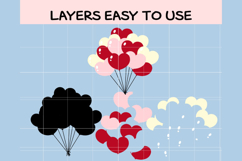 Heart Balloon SVG Bundle | Valentine&#039;s Day Clipart | Cricut Product Image 3