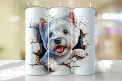 West Highland White Terrier Peeking Cracked wall Tumbler Product Image 1