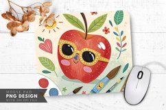 Funky Apple Art with Sunglasses Mouse Pad PNG Product Image 1
