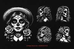 10 Bundle Dark Art Chichano Skull Girl Sugar Woman Mexicana Product Image 5