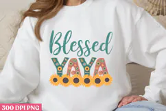 Blessed YAYA PNG, Sunflower Sublimation PNG Product Image 1
