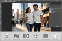 Male And Female Model Matching Crew- Product Image 2