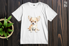 Cute Chihuahua Puppy Watercolor Clipart Sublimation PNG Product Image 3