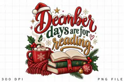 December Days Are For Reading PNG, Christmas Books Product Image 3