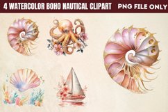 Watercolor Boho Nautical Clipart PNG Product Image 1