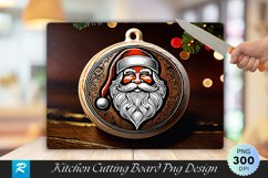 Vintage Santa Claus Walnut Cutting Board PNG Design Product Image 1