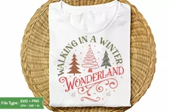 Walking In A Winter Wonderland Round Sign SVG Design Product Image 1