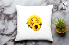 Smiling Sunflower Clipart Sublimation PNG Product Image 3