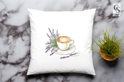 Lavender Coffee Cup Flowers Clipart Sublimation PNG Product Image 3