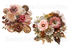 Flowers, Lace Material, Ephemera, PNG, Junk Journal, clipart Product Image 3
