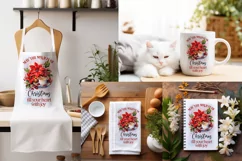 Vintage Christmas PNG| Kitchen Dish Towel Sublimation Product Image 2