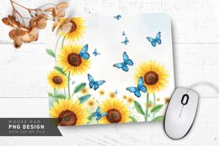 Sunflower Watercolor Beauty Mouse Pad PNG Design Product Image 1