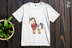 Cute Horse Patriotic Bandana Watercolor Clipart PNG Product Image 3