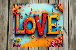 Love hippie Inscription | 4 Boho Skinny tumbler designs PL Product Image 3