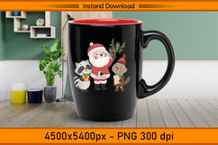 Santa with Forest Friends Christmas Sublimation PNG Product Image 3