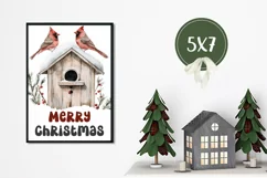 Christmas Greeting Card, Watercolor Christmas Cardinal Cards Product Image 3
