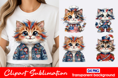 Denim Cat Clipart PNG Product Image 1