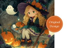 Kawaii Halloween Witch Tumbler, Fall Pumpkins Tumbler Product Image 3
