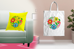 Colorful Floral Circle Three Size Embroidery Design Product Image 3