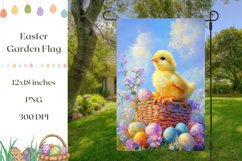 Happy Easter Garden Flag, Easter Chick Garden Flag Design Product Image 1