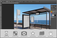 Bus Stop Poster Ocean View Mockup Product Image 2