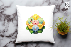 Cute Flower Faces Clipart Sublimation PNG Product Image 3