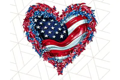 Coquette 4th of July Png, Patriotic Hearts and Bows Clipart Product Image 3