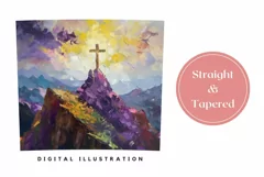 Easter Tumbler Sublimation, Cross Tumbler Wrap Design PNG Product Image 3