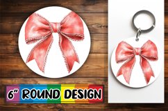 Round Design Sublimation PNG with Watercolor Bow Product Image 1